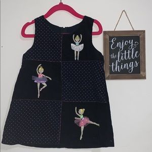 blue corduroy ballerina kids dress size 2T